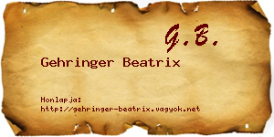 Gehringer Beatrix névjegykártya